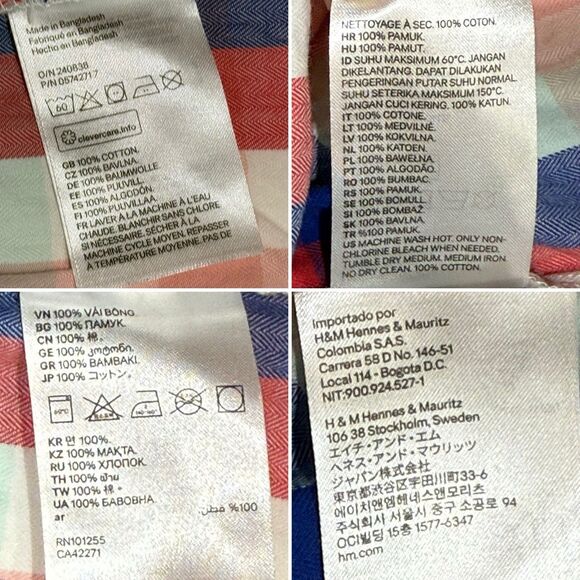 H&M girls Sleeveless dress Size 6-9M in a cotton weave with a collar Y buttons - Picture 10 of 16